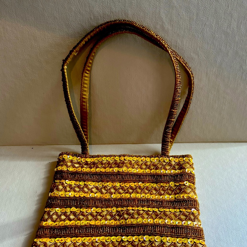 OKP Gold Tone Beaded Handbag